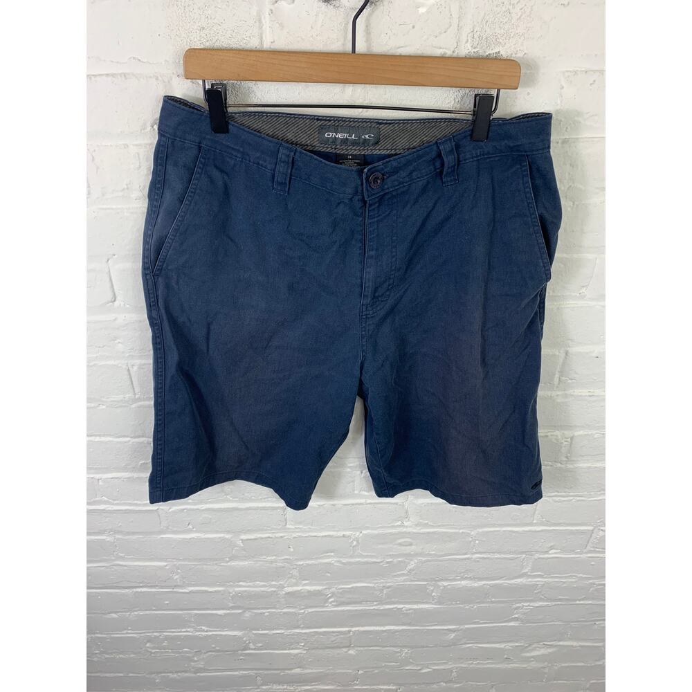 O'Neill Men's Mid-Rise Denim Shorts Stretch Cotton Casual Solid Blue Size 34